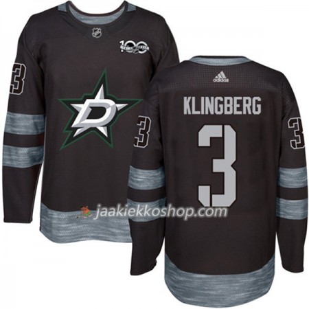 Miehille NHL Dallas Stars Pelipaita John Klingberg 3 1917-2017 100th Anniversary Adidas Musta Authentic